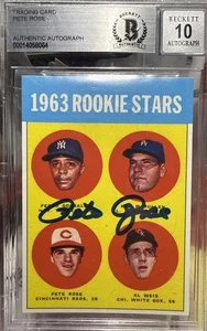 1963 ( RePrint.). Pete Rose McMullen, Al Weis #537 (RC). BGS Auto Grade. 💎 - Picture 1 of 3
