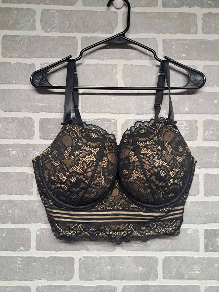 Sujetador Cacique Boost Balconette Negro Encaje Línea Media Cobertura Completa Talla 38 DDD Foto 1 de 4