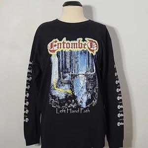 Camiseta ENTOMBED Camino de la Mano Izquierda Manga Larga L GRANDE Negra Para Hombre Banda Logo - Imagen 1 de 6