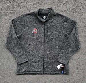 Suéter Ohio State Buckeyes Para Hombre 2XL Gris Polar Cremallera Completa Cuello Simulado NUEVO CON ETIQUETAS OSU - Imagen 1 de 9