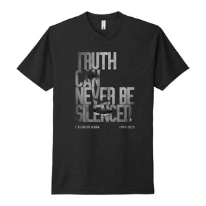 Charlie Kirk Truth Can Never be Silenced Shirt - Picture 1 of 7