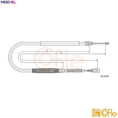 CABLE PULL PARKING BRAKE 10.4728 FOR FIAT DUCATO/Bus/Van CITROEN JUMPER RELAY - Image 1 of 4