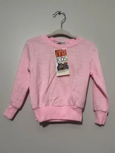 Vintage McKids Pink Sweatshirt Girls 18/24 NWT 90s Crewneck McDonald’s Deadstock - Picture 1 of 8