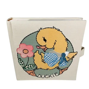 T. Kiley for Two's Company Embroidered Duckie Baby Photo Album Blue 200 4x6 pics - Picture 1 of 9