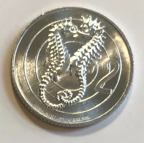 San Marino 2 Lire 1975 - Seahorses Intertwined - Love between Mates - Unc Cover