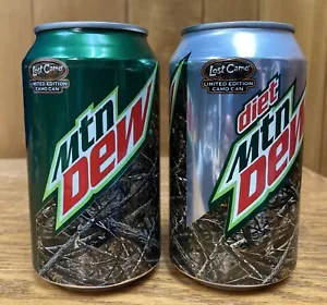 2x Mountain Dew Diet Lost Camo Promo 12oz Empty Bottom Drained Cans 2014 - Bild 1 von 7