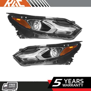 Headlights Assembly For 2018-2020 Chevy Equinox Halogen Pair Set Black Housing - Picture 1 of 12