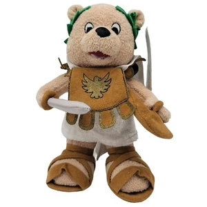 Caesars Palace Gladiator Plüschtier braun 8,5 Zoll Toga Kostüm Schwert Schild Teddy - Bild 1 von 9