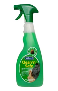Johnsons Clean N Safe Disinfectant Litter Tray Spray for Small Animals 500ml - Picture 1 of 3