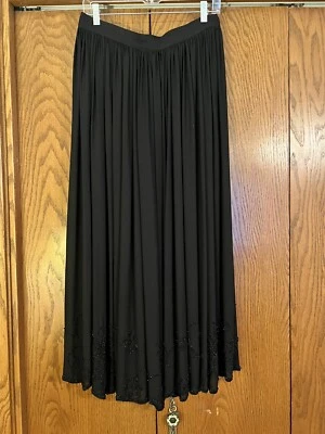 Exquisite! Vintage 90s Eddie Bauer 100% Silk Beaded Long Skirt - Image 1 of 4