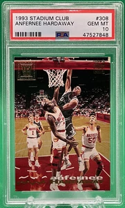 1993 Stadium Club Anfernee Hardaway ROOKIE RC #308 🏦 PSA 10 🏦 Low POP - Picture 1 of 2
