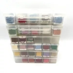 Embroidery Cross Stitch Needlepoint Carded Floss over 380 + 6 Cases Empty Cards - Picture 1 of 18
