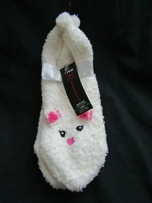 1 par de calcetines bailarina tactel para mujer No Boundaries talla 4-10 conejito blanco  Foto 1 de 4