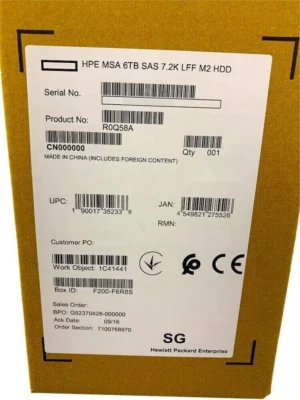HPE MSA 6TB SAS 12G Midline 7.2K LFF (3.5in) M2 HDD R0Q58A P13248-001 Hard Drive - Image 1 of 2