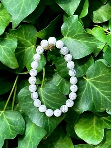 Howlita pulsera elástica 8mm piedras naturales - Imagen 1 de 5