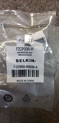 BELKIN CAT6A KEYSTONE JACK, 568A/568B, CAJA BLINDADA DE 25 Foto 1 de 2