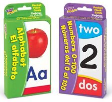 Alphabet Letter & Numbers Bilingual English Spanish Flash Cards Beginner Toddler