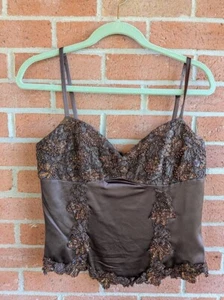 Vintage Cache Top 100% Silk 12 New Bead Sequin Babydoll Y2K Luxurious Coquette - Picture 1 of 10