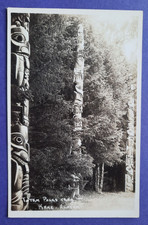 Postcard Totem Poles near Kake.Alaska. USA.RP Kodak.c1930s