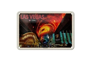 Blechschild 18 x 12 cm Reise Schild: Las Vegas USA Fremont Street Casinos - Picture 1 of 2