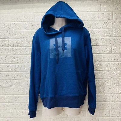 UNDER ARMOUR Talla M Suelto Azul Forrado de Vellón Pullover Sudadera con Capucha Threadborne • Usado en Excelente Condición!! Foto 1 de 4