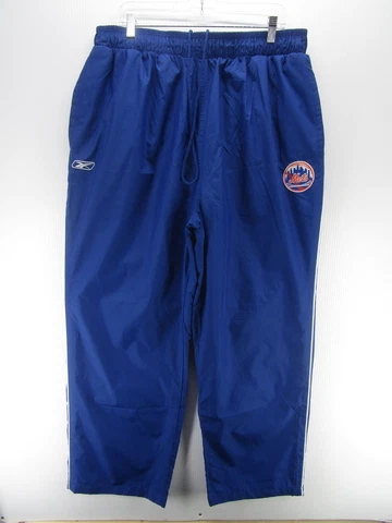 New York Mets Pants Men XXL Blue Y2K 2000s Reebok Track Logo Loose Preppy NEW Cover