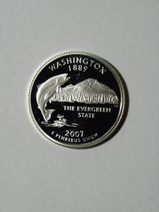 S Silver Gem Proof Washington State Quarter 2007 90 % plata envío gratuito - Imagen 1 de 2