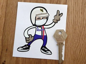 VESPA Jet Helmet Rider 2 fingered salute STICKER Scooter Piaggio GT GS GL LX SS - Picture 1 of 1