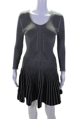 Catherine Catherine Malandrino Womens Long Sleeves Flare Mini Dress Black Size S - Image 1 of 4