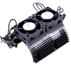 Powerhobby Aluminum Heat Sink W Dual Cooling Fan 1/8 Motor Black : Arrma Kraton
