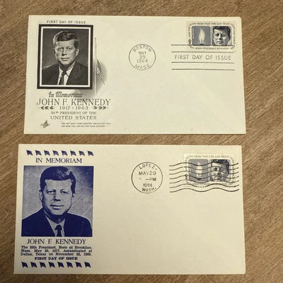 John F Kennedy In Memoriam First day cover & 2nd Cover In Memoriam - Image 1 of 4