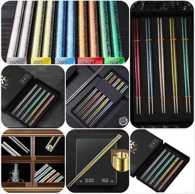 Luxury Pure Titanium Chopsticks Tableware Ultra Light High Temperature Resistant - Image 1 of 4