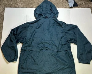 Eddie Bauer EBTEK Windbreaker Jacket Mens L Green Zip Hooded Pullover Hoodie - Picture 1 of 8