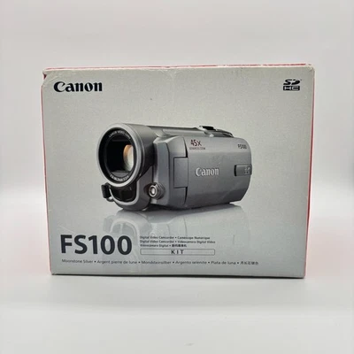 Canon Legria FS100 E HD Camcorder Video Camera w/ Box & Accessories, New Battery - Image 1 of 4