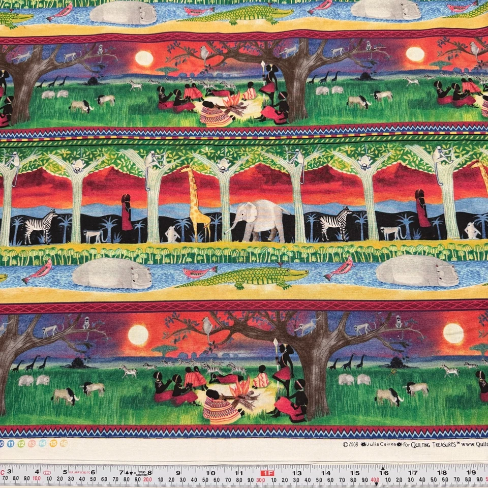 Julia Cairns 2008 绗缝宝藏边条纹棉织物残余 35 x 41 — 第 1/2 张图片