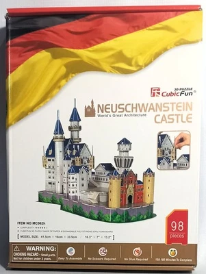 CUBICFUN 3D PUZZLE MC062H NEUCHWANSTEIN CASTLE 98 Pcs 16.3" x7" x 13.2" - Image 1 of 4