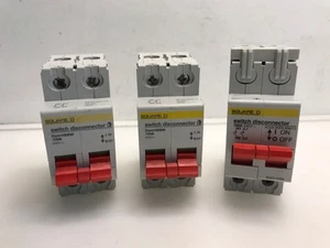 3 x Square D 100A Double Pole Main Switch Isolators - SQO1100M & Dom100SW (I) - Picture 1 of 3