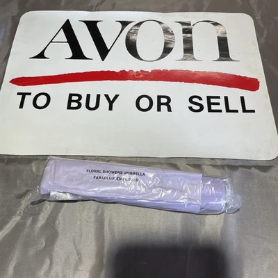 Guarda-chuva AVON VINTAGE Floral Chuveiros Novo Roxo Lavanda 2001 - Imagem 1 de 4