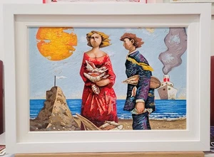 Giampaolo Talani Serigrafia Cercatori di conchiglie Pop casa arte quadri - Imagen 1 de 3