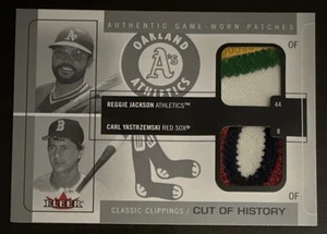 Parche doble YASTRZEMSKI JACKSON🔥2005 Fleer recortes clásicos corte de historia 8/15 - Imagen 1 de 3