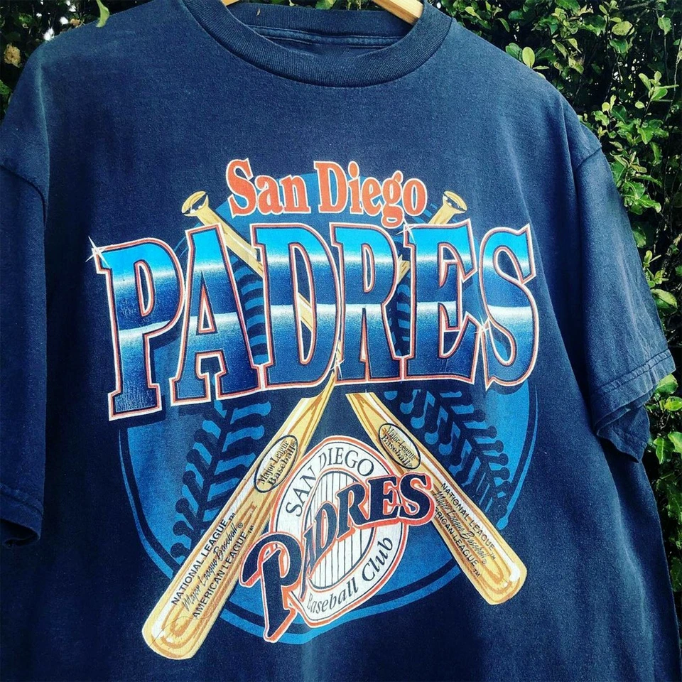 Camisa Vintage Años 90 San Diego Padres Azul Marino Unisex Hombres Mujeres KV32452 Foto 1 de 1
