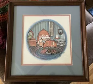 Framed P. Buckley Moss The Night Before Christmas S & N Print Amish Children - Picture 1 of 10