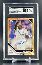 David Alaba 2021-22 Topps UCL 1st Edition Orange Foil Auto /25 SGC 10 & Auto 10