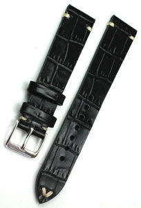 18mm /16 Vintage Kalbsleder Germany handmade BAND Krokodil Narbung Uhrenarmband - Picture 1 of 2