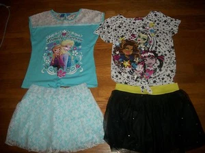 DISNEY FROZEN ANNA ELSA MONSTER HIGH 2 PC TOP SKIRT SET GIRLS OUTFIT SZ XL 14 16 - Picture 1 of 5