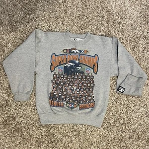 Vintage Denver Broncos Sweatshirt Youth L 14-16 Starter Super Bowl 1998 Adult XS - Picture 1 of 13