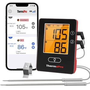 ThermoPro910W 650FT Bluetooth Termómetro de Carne para Fumadores Recargable Inalámbrico - Imagen 1 de 6
