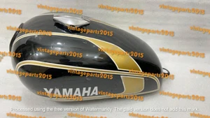 Fit For Yamaha XS650 1974 To 1976 Model Black & Golden Painted Steel Petrol Tank - Picture 1 of 6