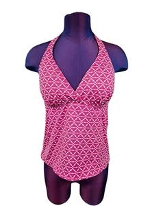 Traje de baño Tankini Lands' End rosa geométrico talla 8 para mujer E21 - Imagen 1 de 7