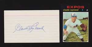 Claude Raymond ( Debut 1959 ) MILW ATL HOU  SIGNED AUTOGRAPH AUTO 3x5 INDEX COA - Bild 1 von 1